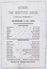 Esther, The Beautiful Queen, at Town Hall, Warrenton, N.C., October 11th, 1894
